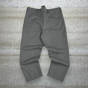 True Vintage 60s East German Dress Pants 38x28 Baggy Green Military Heavy Wool